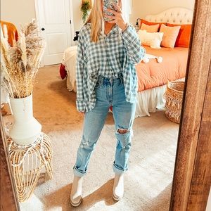 Fab’rik plaid babydoll top